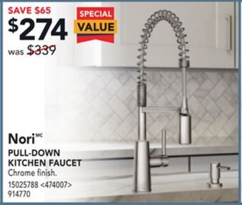 Lowe's Moen nori pull-down kitchen faucet offer