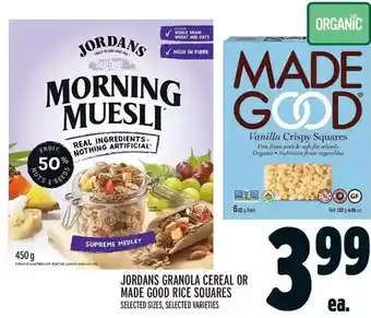 Metro Jordans granola cereal or made good rice squares offer