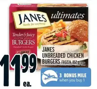 Metro Janes unbreaded chicken burgers offer