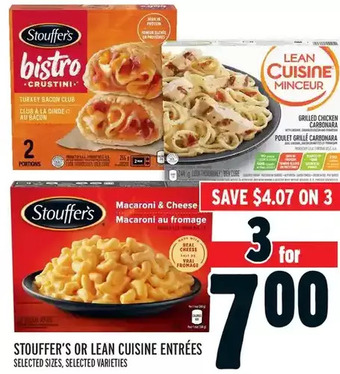 Metro Stouffer's or lean cuisine entrées offer