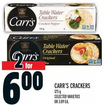 Metro Carr's crackers offer