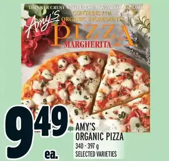 Metro Amy's organic pizza offer