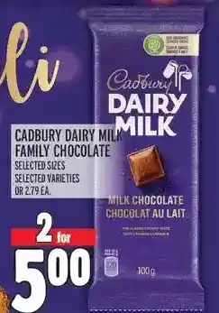 Metro Cadbury dairy milk family chocolate offer