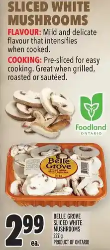 Metro Belle grove sliced white mushrooms offer