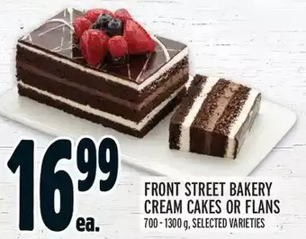 Metro Front street bakery cream cakes or flans offer