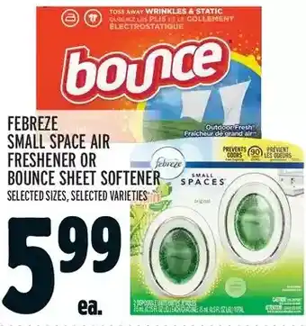 Metro Febreze small space air freshener or bounce sheet softener offer