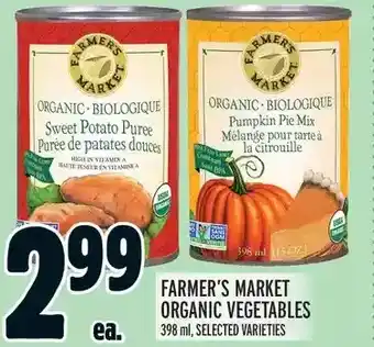 Metro Farmer's market organic vegetables offer