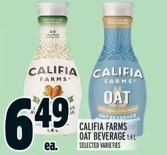 Metro Califia farms oat beverage offer