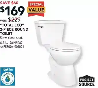 Lowe's "total eco" 2-piece round toilet 4.8-l offer