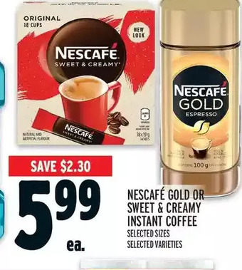 Metro Nescafé gold or sweet & creamy instant coffee offer