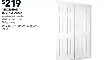 Lowe's "georgian" sliding door offer