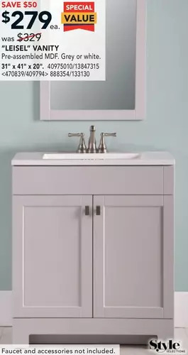 Lowe's Style selections "leisel" vanity offer