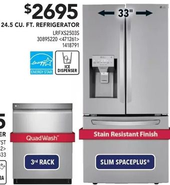 Lowe's 24.5 cu. ft. refrigerator offer