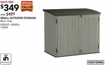 Lowe's Crafsman small outdoor storage offer