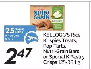 Sobeys Urban Fresh Kellogg's rice krispies treats, pop-tarts, nutri-grain bars or special k pastry crisps offer