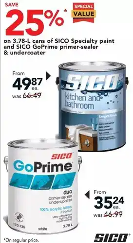 RONA Sico specialty paint and sico goprime primer-sealer & undercoater offer