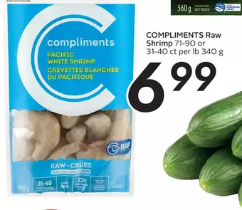 Sobeys Urban Fresh Compliments raw shrimp offer
