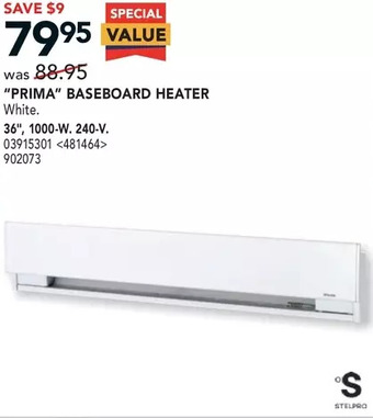 RONA Stelpro "prima" baseboard heater offer