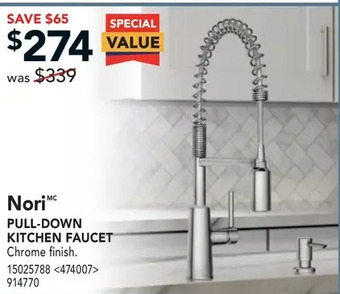 RONA Moen nori pull-down kitchen faucet offer