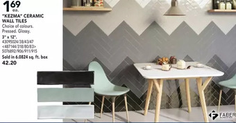 RONA Faber "kezma" ceramic wall tiles. 3" x 12" offer
