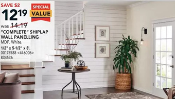 RONA Metrie "complete" shiplap wall panelling offer