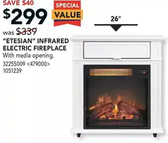 RONA "etesian" infrared electric fireplace offer
