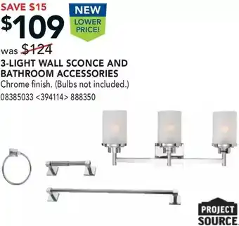 RONA 3-light wall sconce and bathroom accessories offer