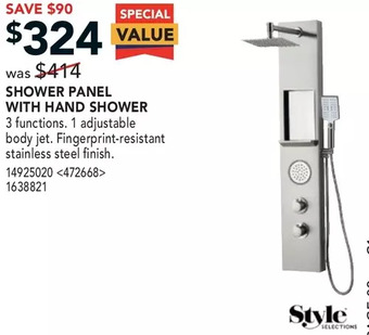 RONA Shower panel with hand shower offer