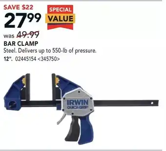 RONA Erwin bar clamp. 12" offer