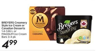 Sobeys Breyers creamery style ice cream or canadian desserts offer