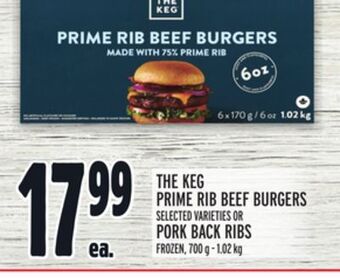 Metro The keg prime rib beef burgers offer