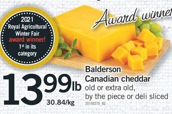 Fortinos Balderson canadian cheddar offer