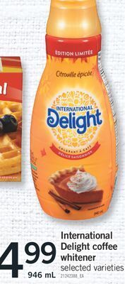 Fortinos International delight coffee whitener, 946 ml offer