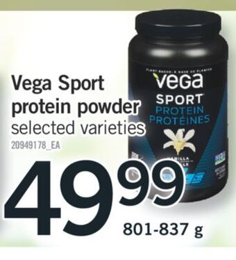 Fortinos Vega sport protein powder, 801-837 g offer