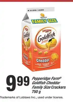 Fortinos Pepperidge farm® goldfish cheddar family size crackers, 750 g offer