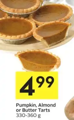 Foodland Pumpkin, almond or butter tarts 330-360 g offer