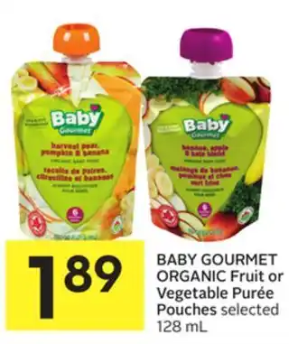Foodland Baby gourmet organic fruit or vegetable purée pouches selected 128 ml offer