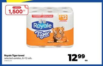 Real Canadian Superstore Royale tiger towel, 6=12 rolls offer