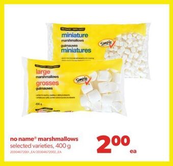 Real Canadian Superstore No name® marshmallows, 400 g offer