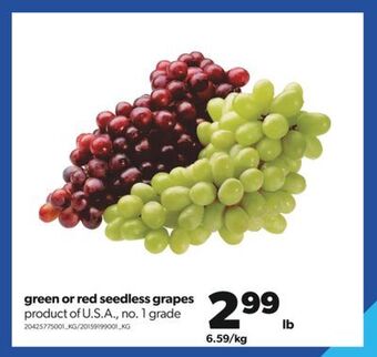 Real Canadian Superstore Green or red seedless grapes offer
