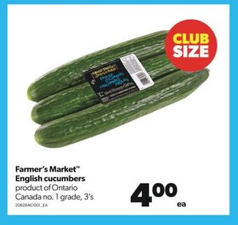 Real Canadian Superstore Farmer's market™ english cucumbers, 3's offer