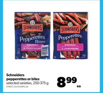 Real Canadian Superstore Schneiders pepperettes or bites, 250-375 g offer