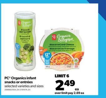 Real Canadian Superstore Pc® organics baby food pouches offer