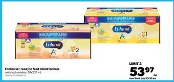 Real Canadian Superstore Enfamil a+ ready to feed infant formula, 18x237 ml offer