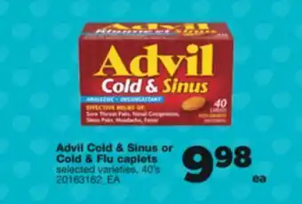 Real Canadian Superstore Advil cold & sinus or cold & flu caplets, 40's offer