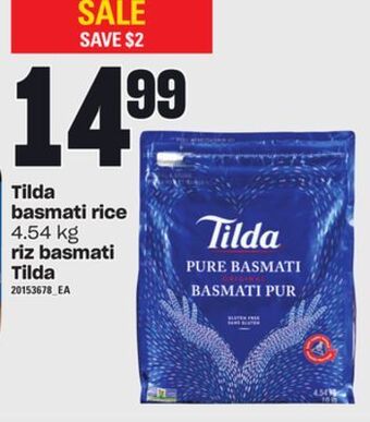 Independent Grocer Tilda basmati rice, 4.54 kg offer