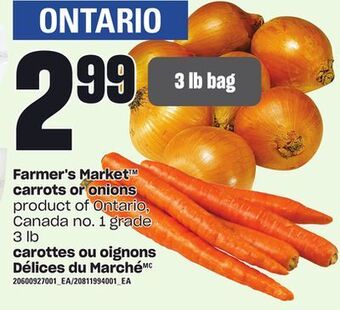 Independent Grocer Farmer's market™ carrots or onions, 3 lb offer