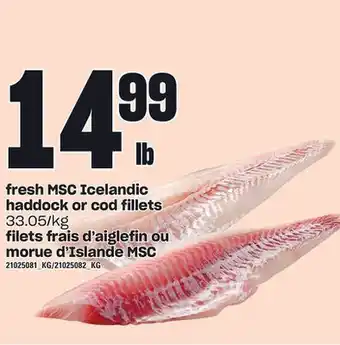 Independent Grocer Fresh msc icelandic haddock or cod fillets offer