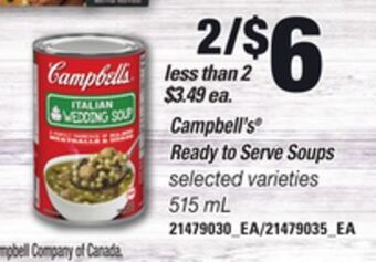 Independent Grocer Campbell's® ready to serve soups, 515 ml offer