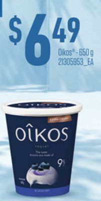 Independent Grocer Oikos®, 650 g offer